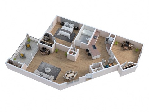 a floor plan of a house with a bedroom and a living room